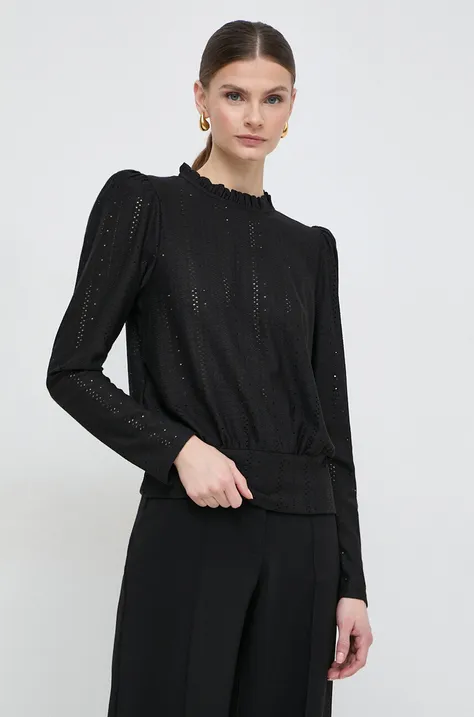 Блузка Morgan жіноча колір чорний однотонна