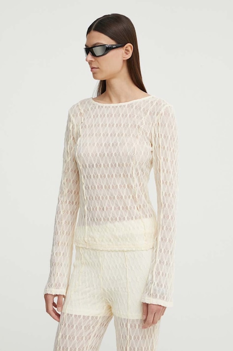 Gestuz bluza femei, culoarea bej, neted, 10909128