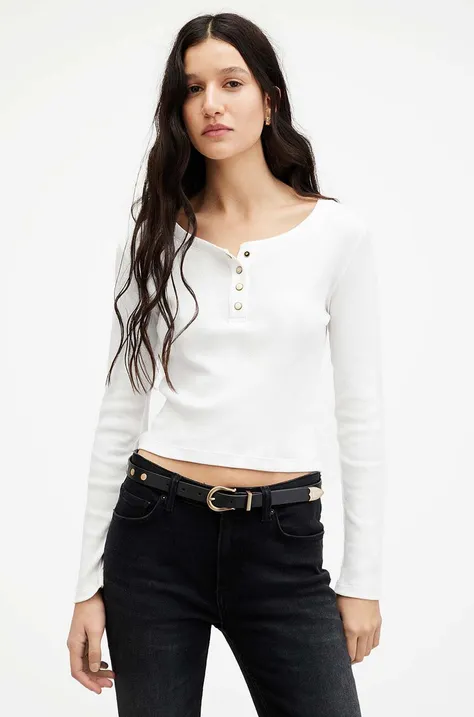Bluza AllSaints BENNY LS TEE za žene, boja: bijela, bez uzorka, WM540Z