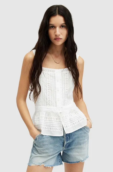 Блуза AllSaints CATALINA TOP в бяло с апликация WM650Z