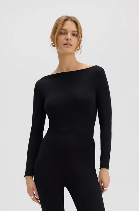 Боді Saint Body SLASH NECK BODYSUIT BLACK жіночі колір чорний однотонна SB.546