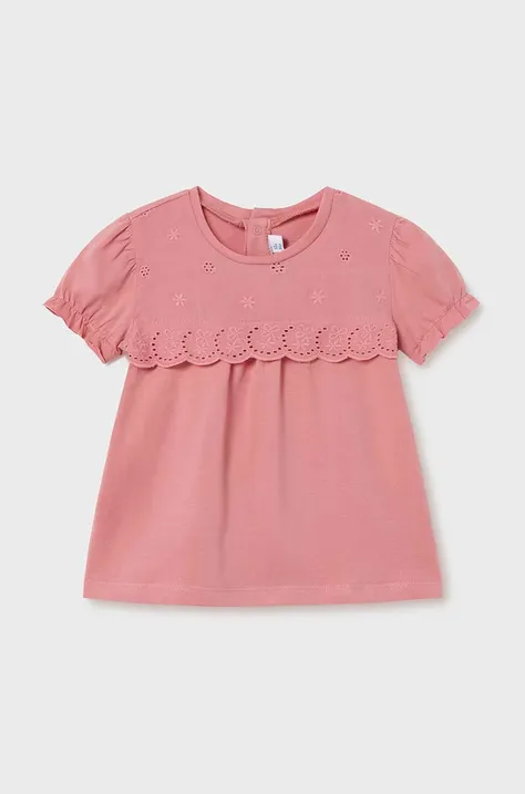 Блузка для немовлят Mayoral колір рожевий однотонна