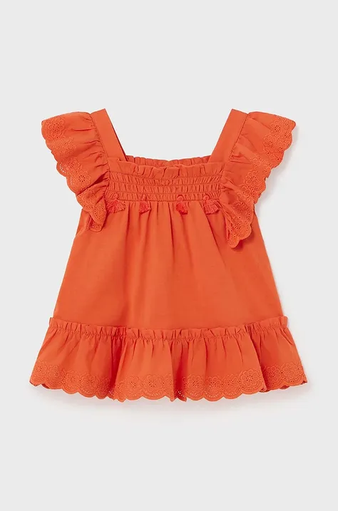 Бебешка блуза Mayoral в оранжево с изчистен дизайн