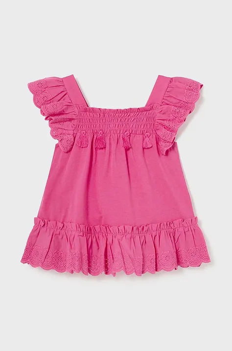 Блузка для немовлят Mayoral колір рожевий однотонна