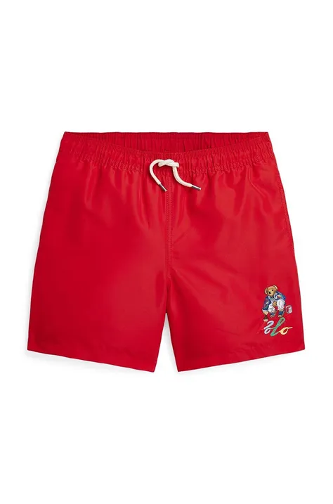 Polo Ralph Lauren szorty kąpielowe dziecięce kolor czerwony