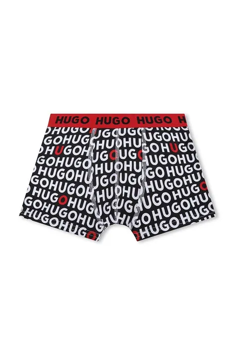 Дитячі боксери HUGO 2-pack колір чорний