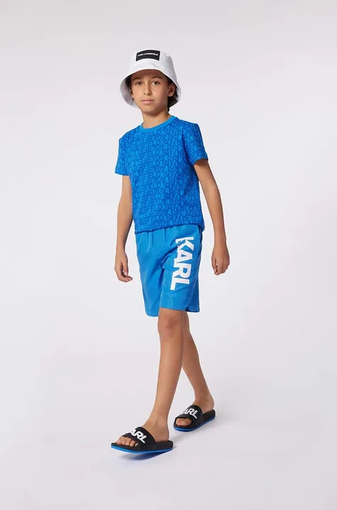 Karl Lagerfeld szorty kąpielowe dziecięce kolor niebieski