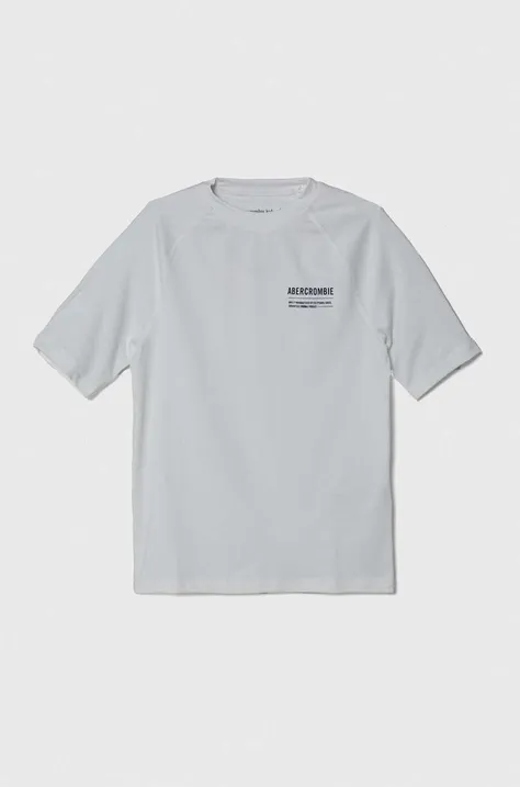 Παιδικό μπλουζάκι μαγιό Abercrombie & Fitch χρώμα: άσπρο