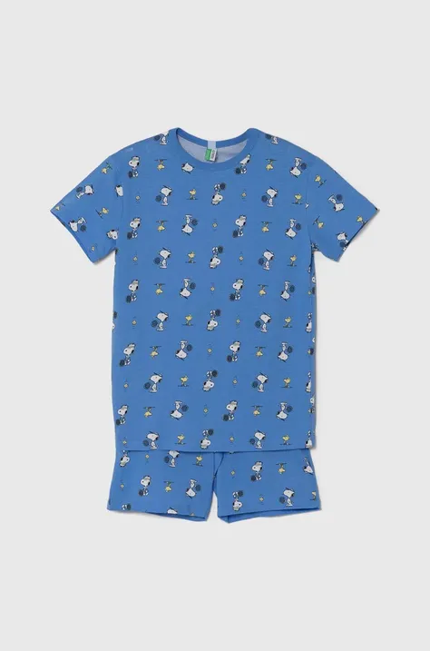 United Colors of Benetton gyerek pamut pizsama mintás