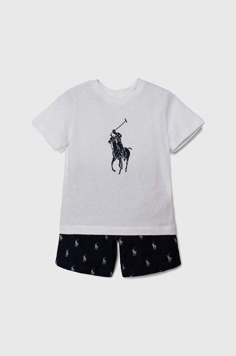 Παιδικές βαμβακερές πιτζάμες Polo Ralph Lauren χρώμα: ναυτικό μπλε