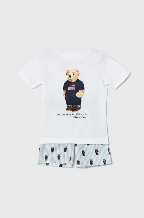 Detské bavlnené pyžamo Polo Ralph Lauren vzorovaná