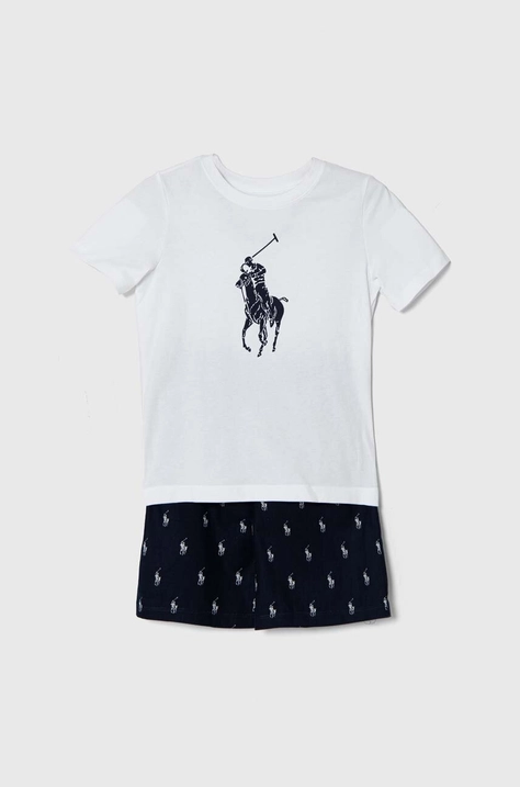 Dětské bavlněné pyžamo Polo Ralph Lauren tmavomodrá barva