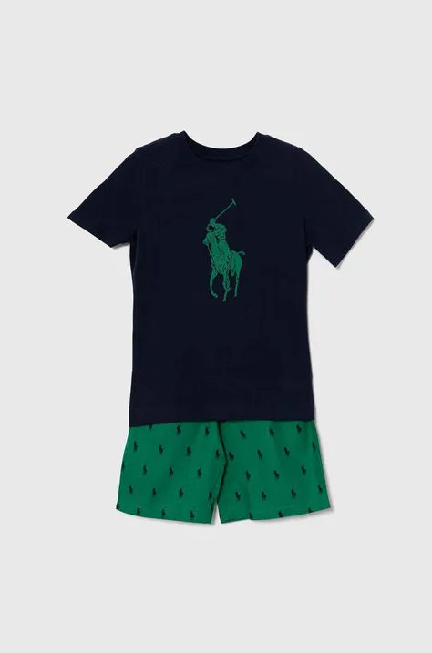 Dječja pamučna pidžama Polo Ralph Lauren boja: zelena, s uzorkom