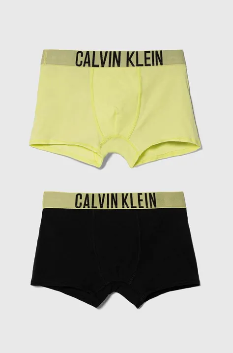Otroške boksarice Calvin Klein Underwear 2-pack rumena barva