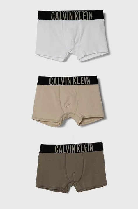 Dječje bokserice Calvin Klein Underwear 3-pack boja: bež
