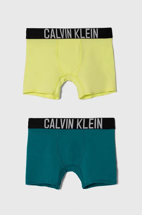 Otroške boksarice Calvin Klein Underwear 2-pack zelena barva