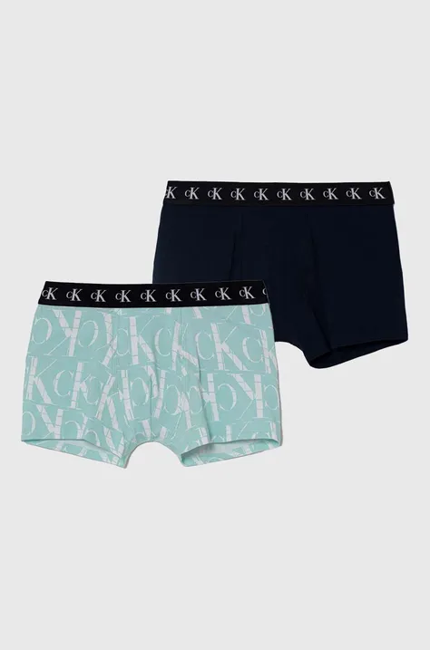 Dječje bokserice Calvin Klein Underwear 2-pack boja: tamno plava