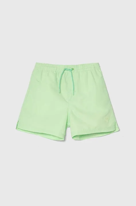 Detské plavkové šortky Guess zelená farba