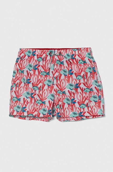 Pepe Jeans pantaloni scurti de baie copii FISHCORAL SWIMSHORT culoarea rosu