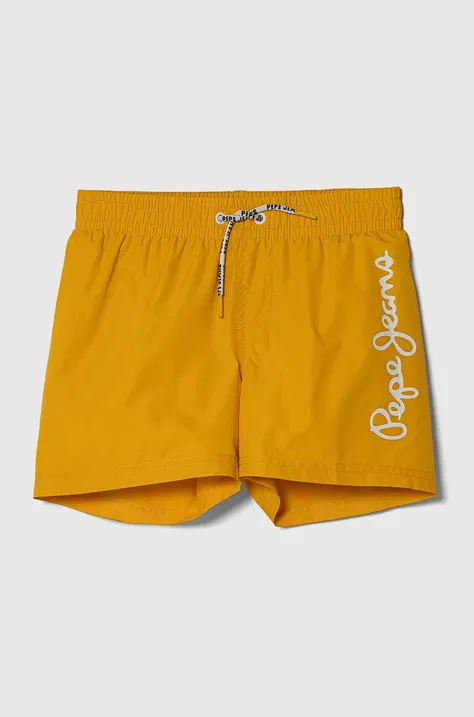 Παιδικά σορτς κολύμβησης Pepe Jeans LOGO SWIMSHORT χρώμα: κίτρινο