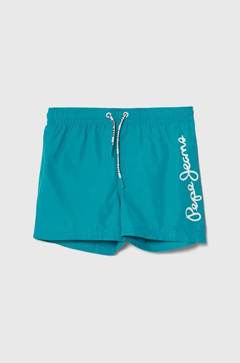 Дитячі шорти для плавання Pepe Jeans LOGO SWIMSHORT колір бірюзовий