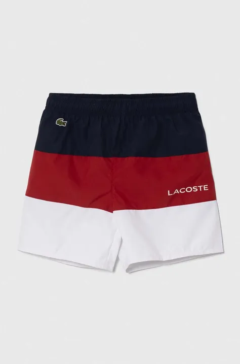 Otroške kopalne kratke hlače Lacoste bordo barva