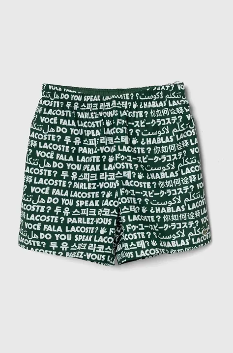 Detské plavkové šortky Lacoste zelená farba