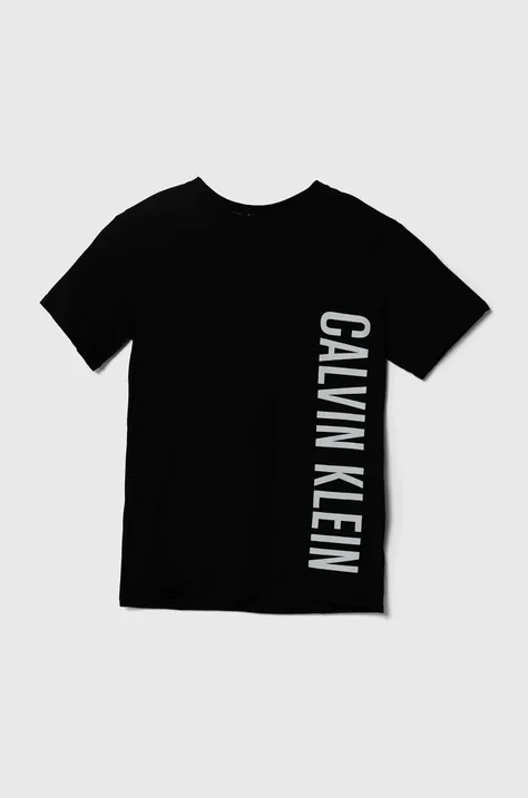 Dječja majica kratkih rukava za plažu Calvin Klein boja: crna