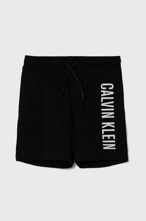 Детские пляжные шорты Calvin Klein Jeans цвет чёрный регулируемая талия