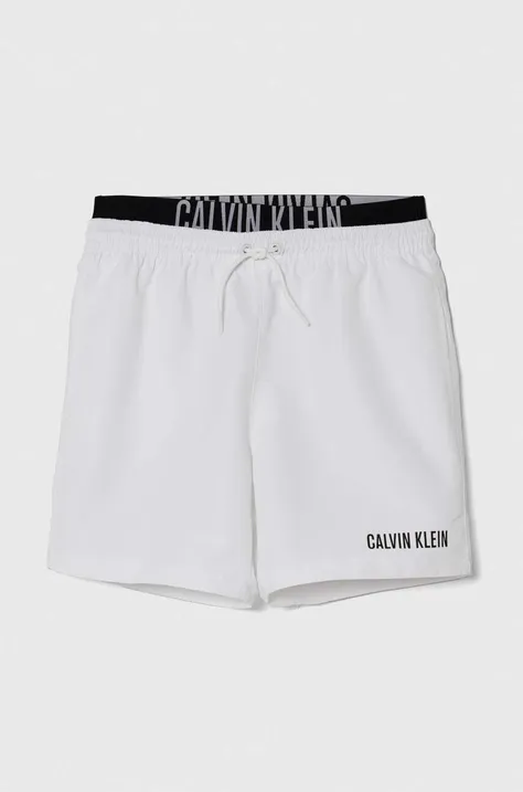 Παιδικά σορτς κολύμβησης Calvin Klein Jeans χρώμα: άσπρο