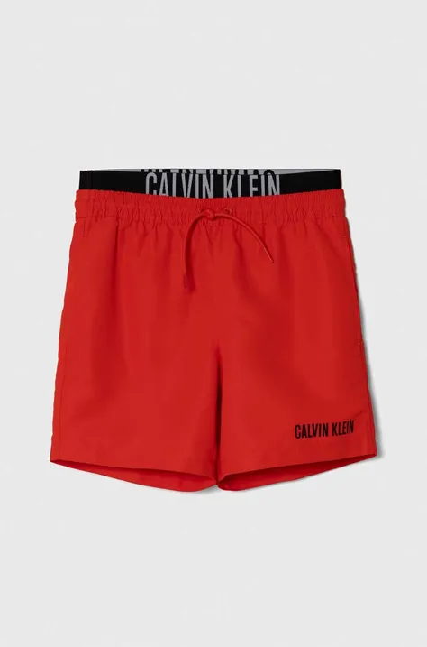 Παιδικά σορτς κολύμβησης Calvin Klein Jeans χρώμα: κόκκινο