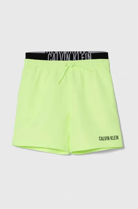 Dětské plavkové šortky Calvin Klein Jeans zelená barva