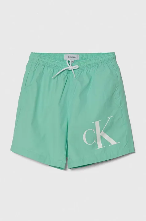 Calvin Klein Jeans pantaloni scurti de baie copii culoarea verde