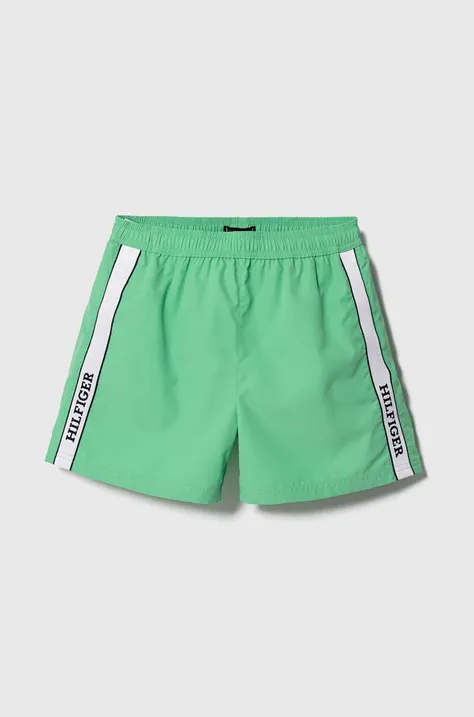 Detské plavkové šortky Tommy Hilfiger zelená farba