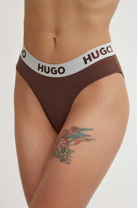 Nohavičky HUGO šedá farba, 50480165