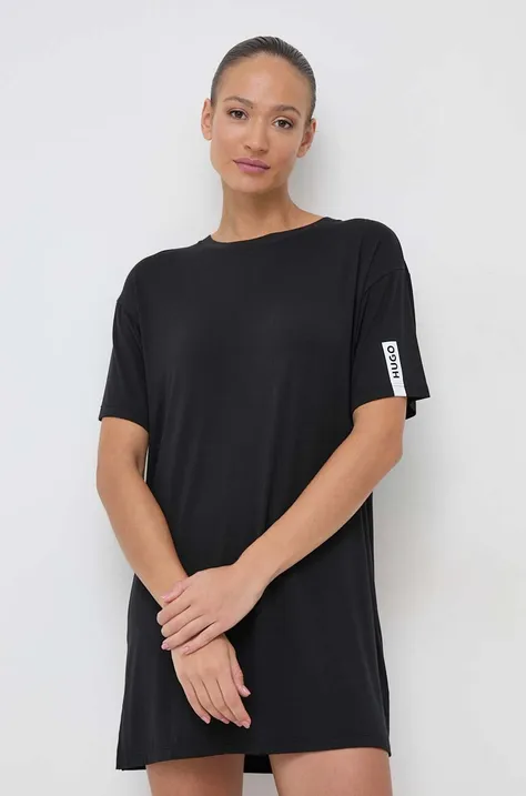 Spalna srajca HUGO ženska, črna barva