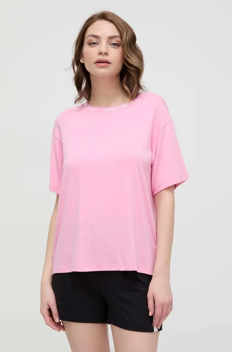 Πιτζάμα HUGO χρώμα: ροζ