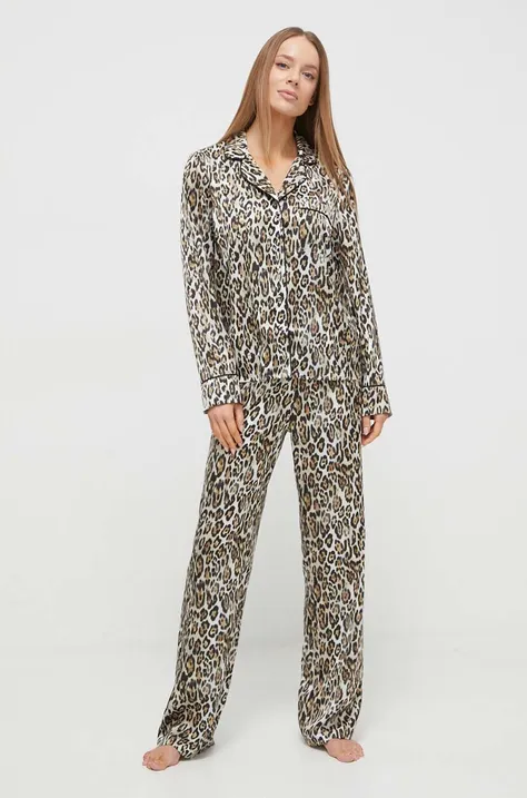 Pidžama Guess za žene, boja: smeđa