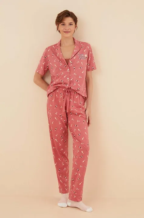 women'secret piżama bawełniana LA VECINA RUBIA MOUNTAIN kolor różowy bawełniana 3136099
