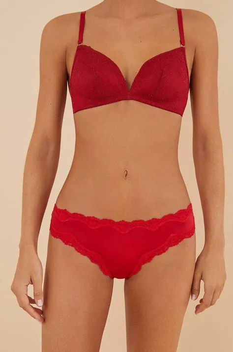Brazílske nohavičky women'secret THIRD ROUND červená farba, 876774