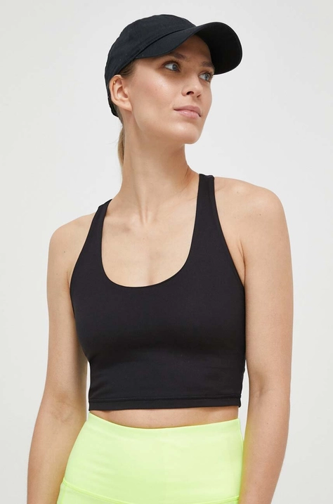 Dkny sutien sport culoarea negru, neted