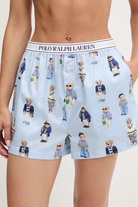 Polo Ralph Lauren szorty piżamowe bawełniane kolor niebieski bawełniana 4P0119