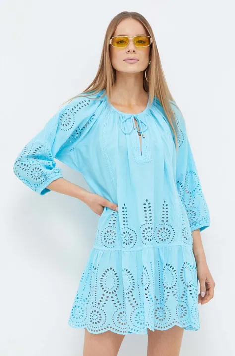 Melissa Odabash sukienka plażowa bawełniana kolor niebieski