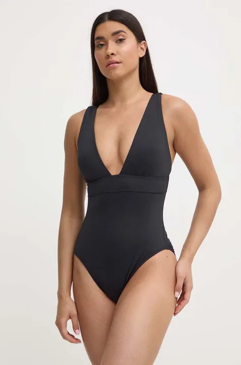 Jednodijelni kupaći kostim Lauren Ralph Lauren boja: crna, lagano učvršćene košarice, 20201109