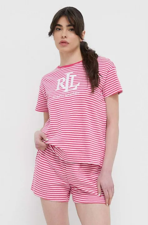Pidžama Lauren Ralph Lauren za žene, boja: ružičasta