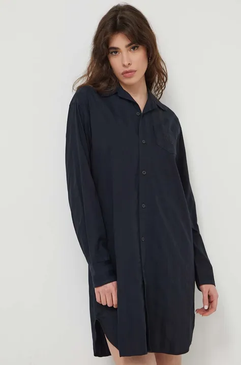 Bombažna spalna srajca Lauren Ralph Lauren črna barva