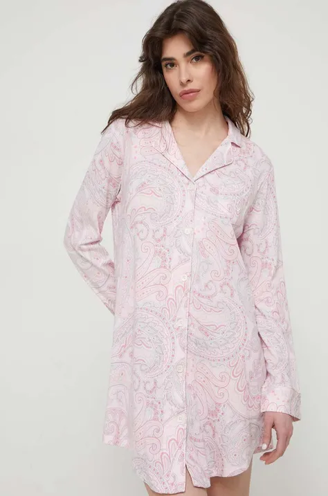 Noční košilka Lauren Ralph Lauren dámská, růžová barva, ILN32306