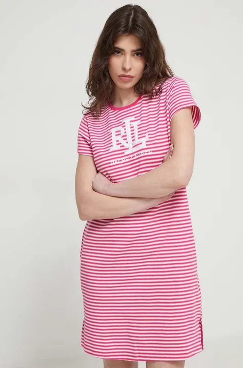 Nočná košeľa Lauren Ralph Lauren dámska, ružová farba, ILN32311