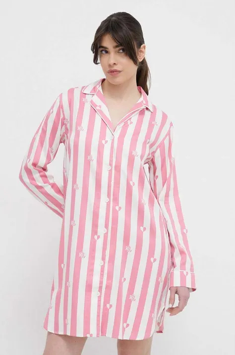 Spalna srajca Lauren Ralph Lauren ženska, roza barva