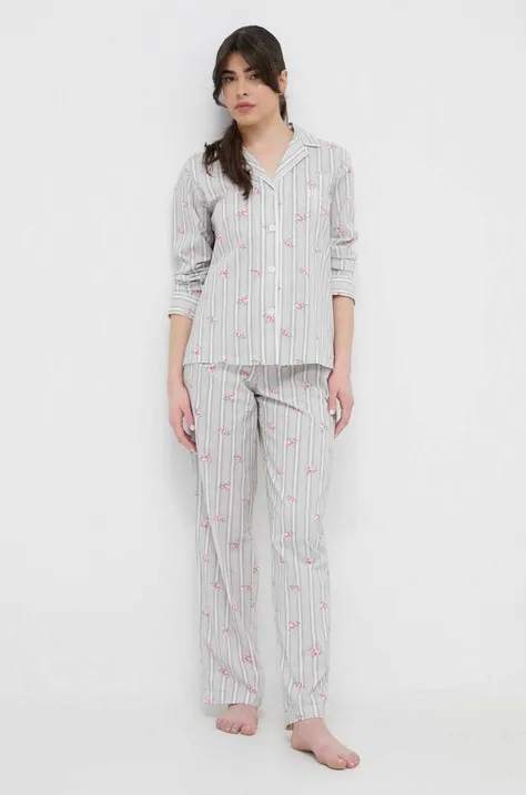 Pidžama Lauren Ralph Lauren za žene, boja: bež